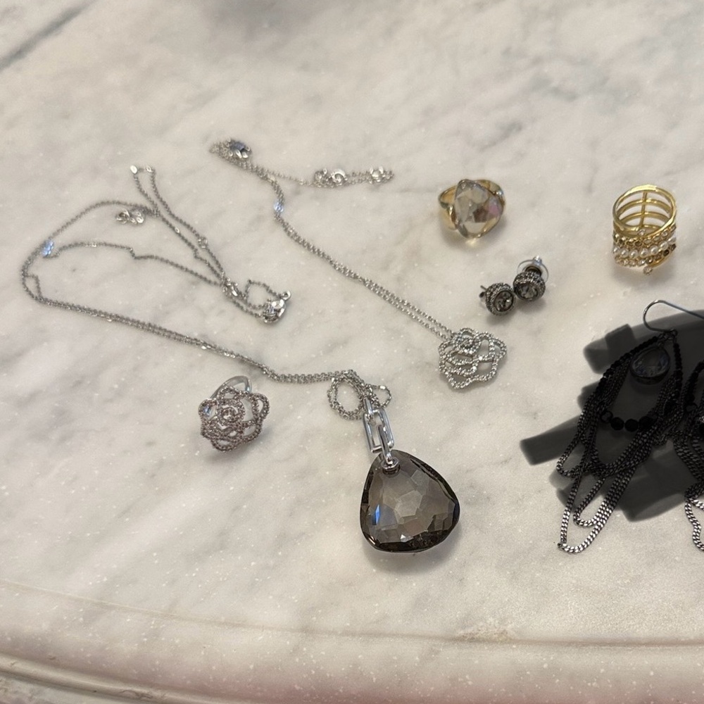 Lot of Swarovski Jewelry. Silver, black diamond and crystal